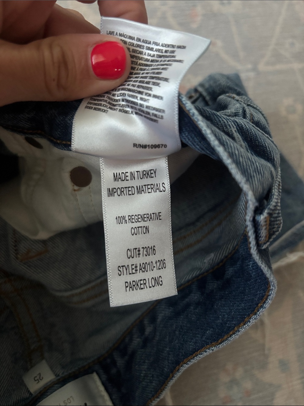 Agolde Dark Blue High-Rise Distressed Jean Shorts - Picture 6 of 6